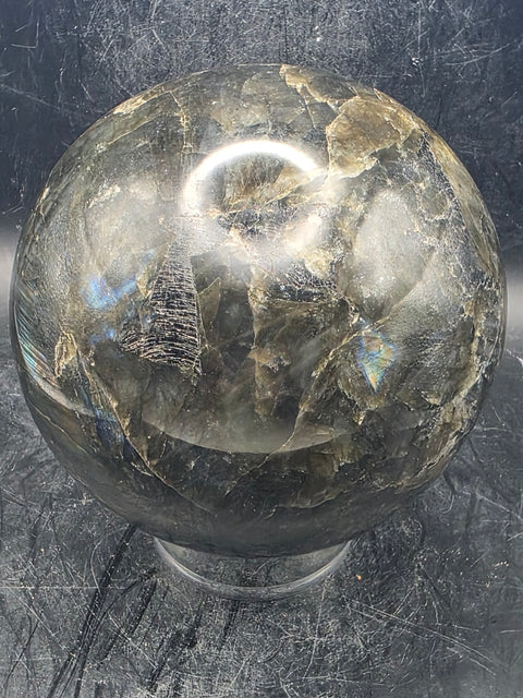 Large Labradorite sphere! 2.10 pounds, 3.6 inches, 92.8mm