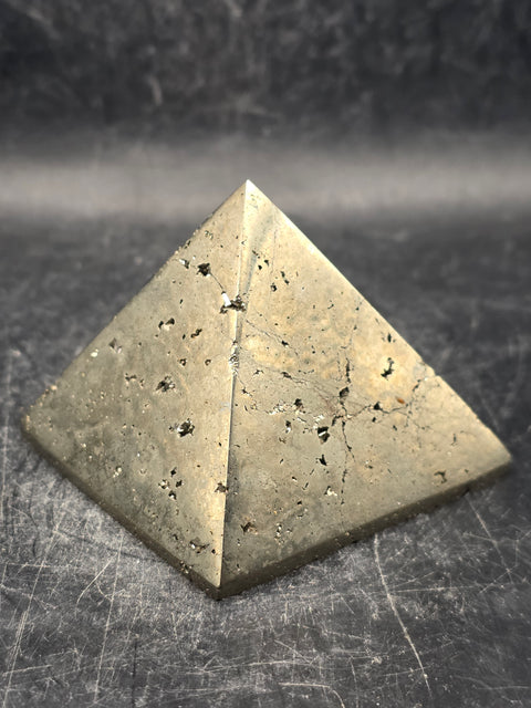 Pyrite pyramid! 9 ounces, 1.8 inches tall, 2.2" wide