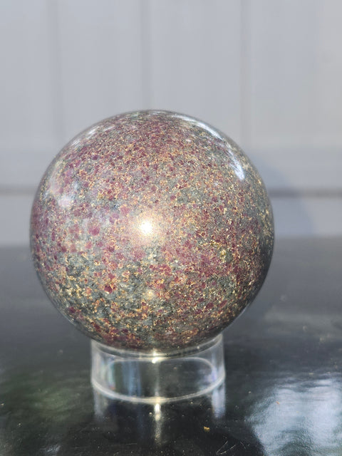 Ruby in kyanite sphere! 11.5 ounces, 55.8mm,2.20 inches uv reactive