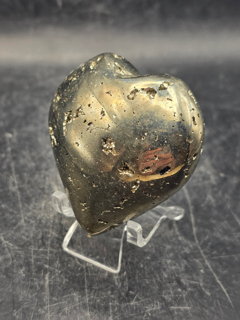 Pyrite heart! 5.4 ounces, 1.9 inches tall, 2 inches wide!