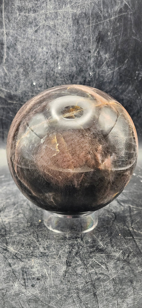 Black moonstone sphere! 73mm, 2.8 inches, 1.2 pounds