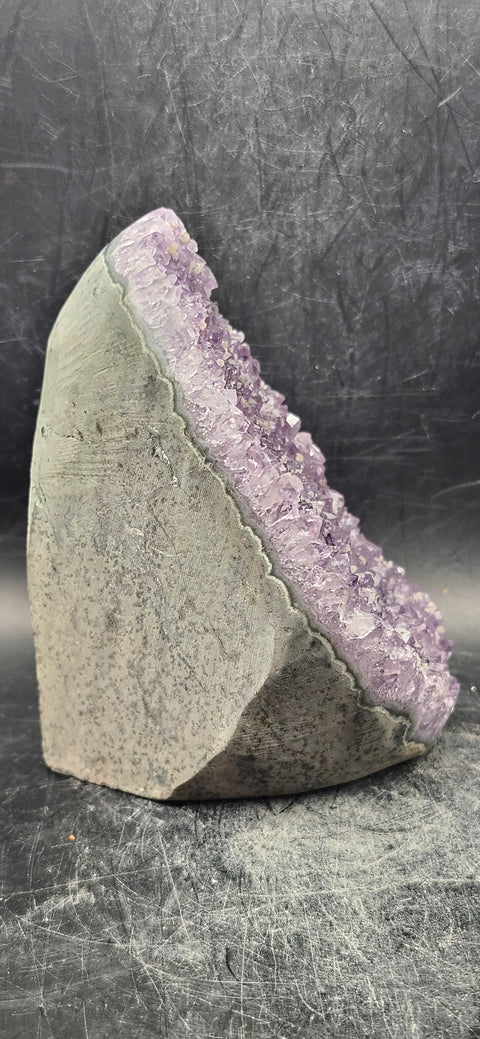 Amethyst cut base free form! 1.6 pounds, 4 inches tall, 3 inches wide