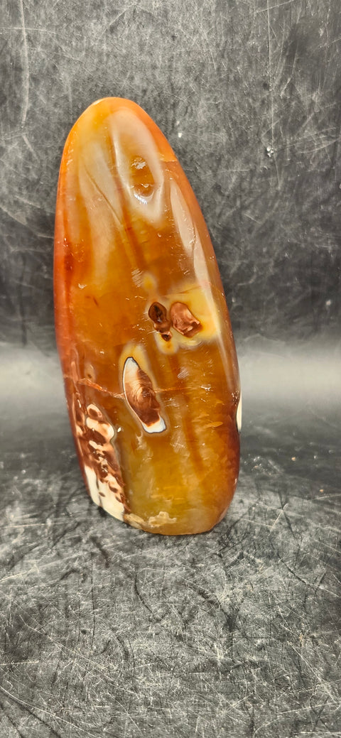 Carnelian agate free-form! 8 ounces, 3.5 inches tall, 2" wide