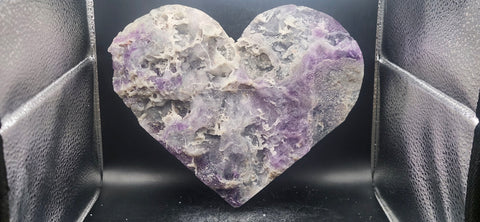 Mega druzy florite heart! 4.8 pounds, 8.5 inches wide, 7.5 tall