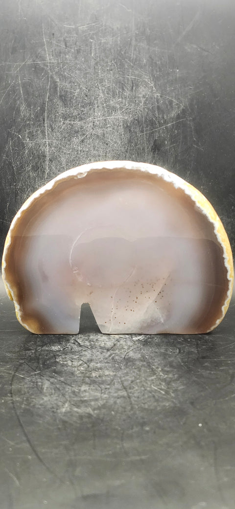 Druzy agate skeleton faced slab!! 12.5 ounces, 4.9 inches wide, 3.8 tall