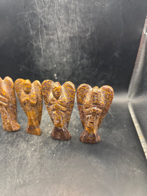 Miriam jasper gemstone angel! 3 inches tall, 1.6 ounces!