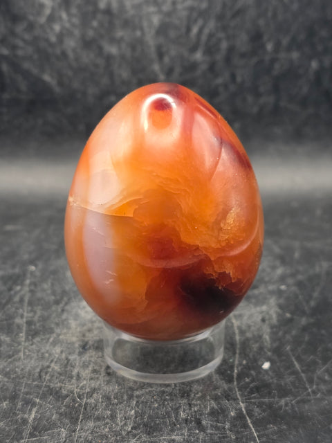 Carnelian agate egg! 7.2 ounces, 2.5 inches tall, 1.9" wide