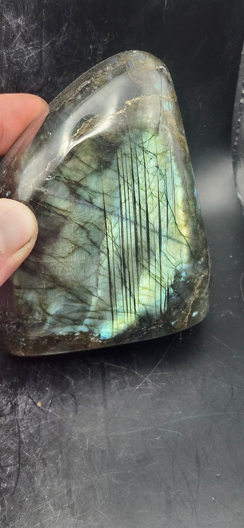 Labradorite free form! 1.3 pounds, 3.3 inches tall, 3" wide