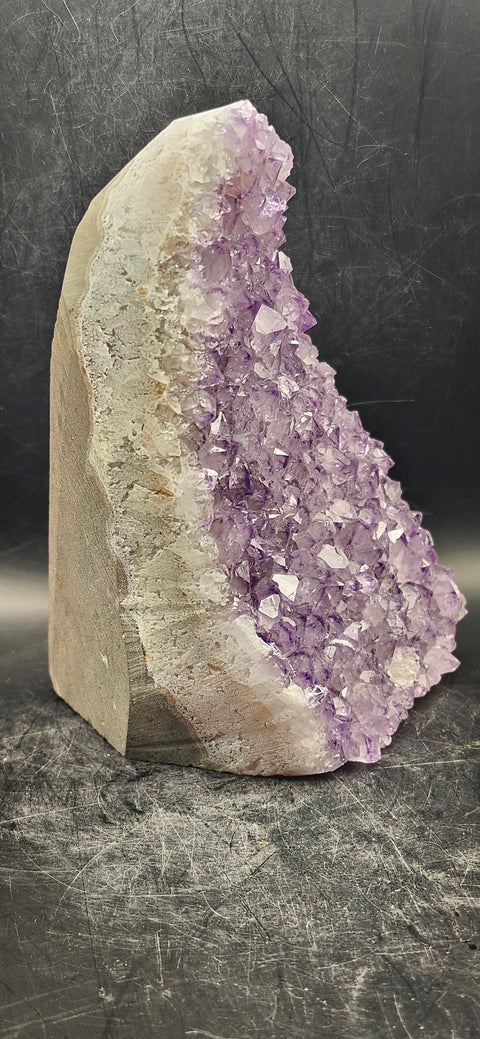 Amethyst cut base free form! 2 pounds, 5 inches tall, 3.5 wide, 3 thick