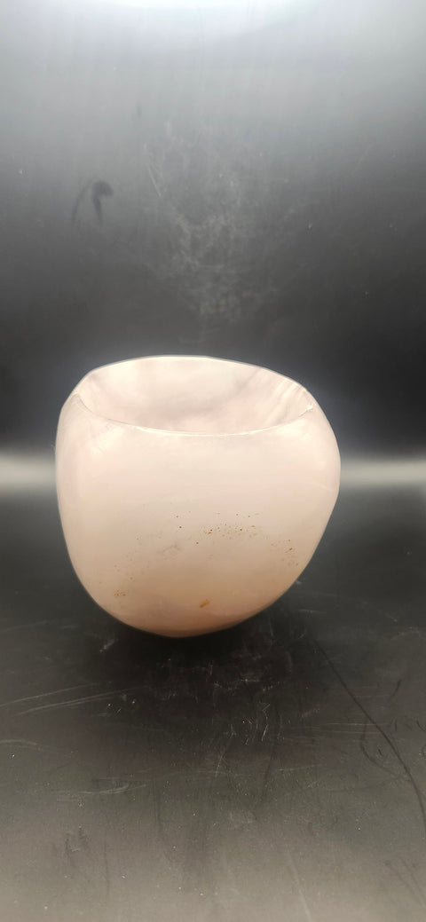 Striped Calcite skull offering bowl. 2.8 pounds, 5 by 4 by 3 inches