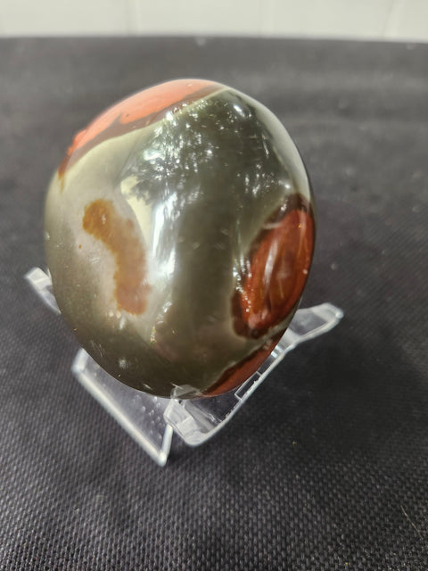 Polychrome jasper palm stone 4 ounces, 2.5 inches