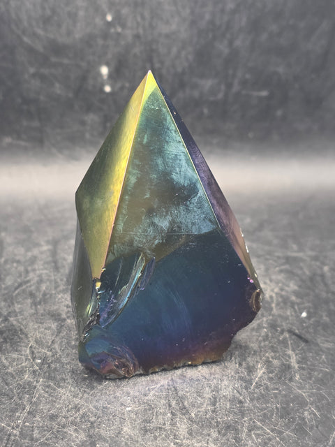 Titanium obsidian polished top point! 4.6 ounces, 2.5 inches tall!