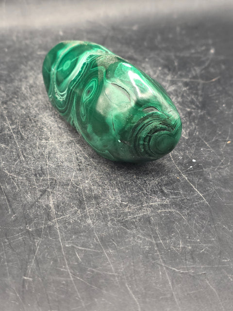 Malachite polished free form! 7.2 ounces, 3 inches long, 1.2" wide
