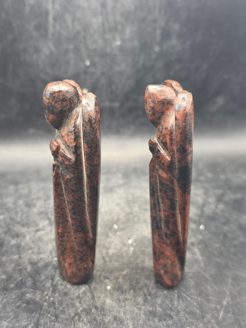 Mahogany red obsidian gemstone angel! 3 inches tall!