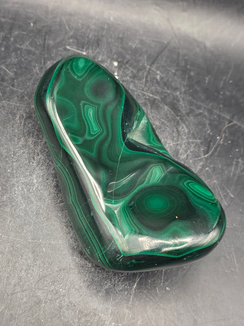 Malachite polished free form! 6.3 ounces, 3.2 inches long, 1.7" wide