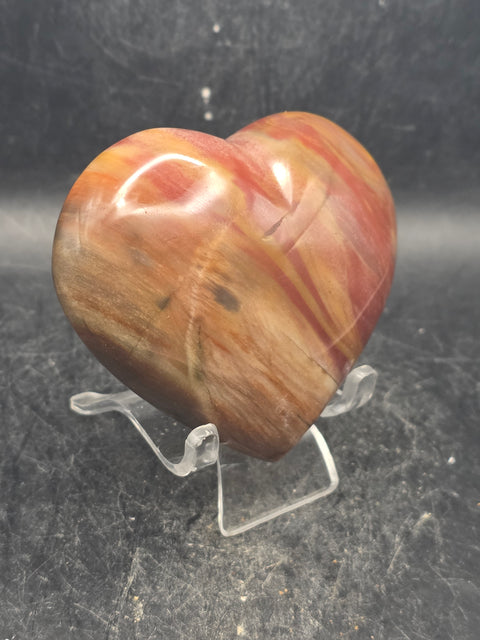 Petrified wood heart! 8.4 ounces, 3 inches wide, 2.7 inches tall!