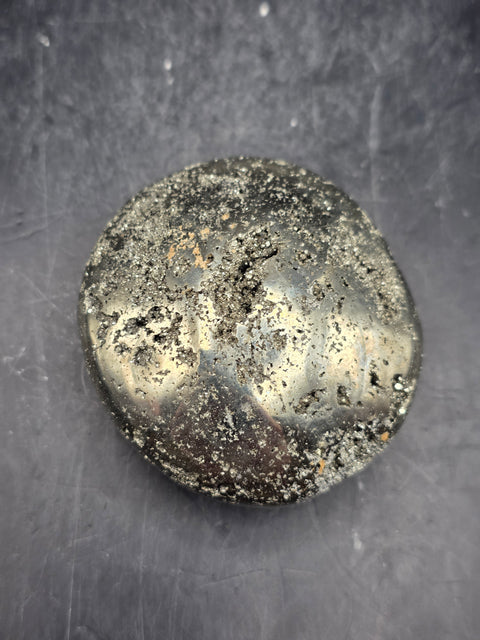 Pyrite palm stone! 6.3 ounces, 2.1 inches long!