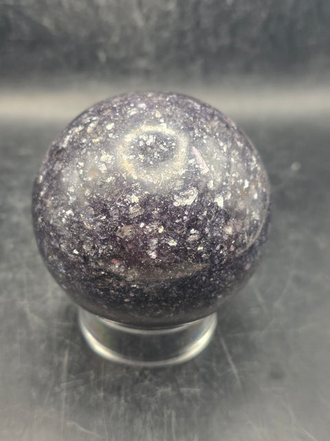 Lepidolite sphere! 68mm, 2.6 inches, 14.5 ounces