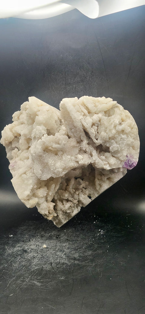 Druzy calcite/florite heart! 2.13 pounds, 6 inches wide, 5 tall, 4 deep