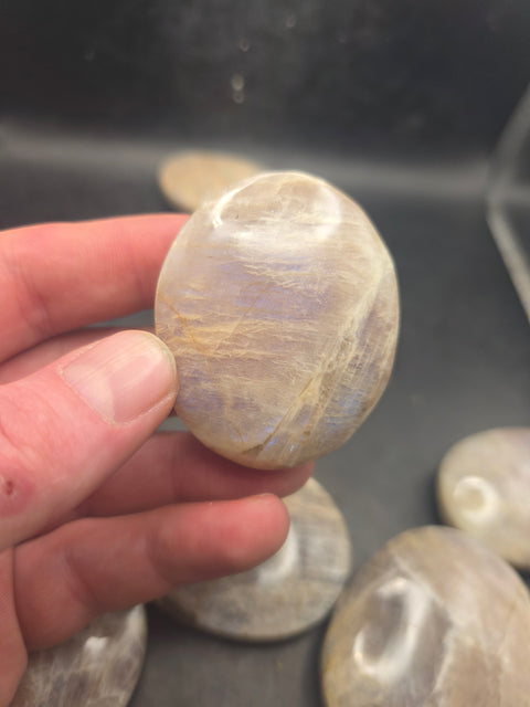 Moonstone palm stone! 2.1 too 2.5 inches!