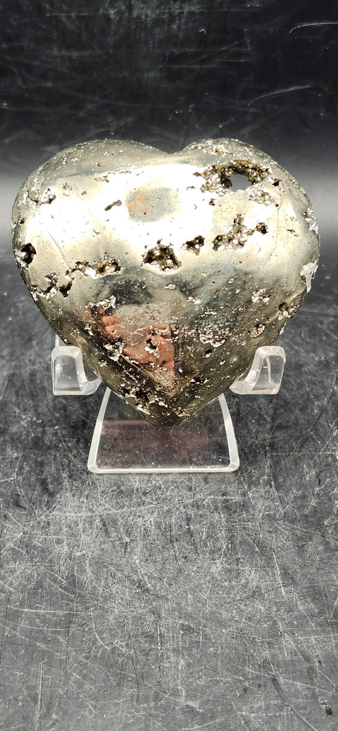 Pyrite heart! 6.7 ounces, 2.5 inches wide, 2.5 tall