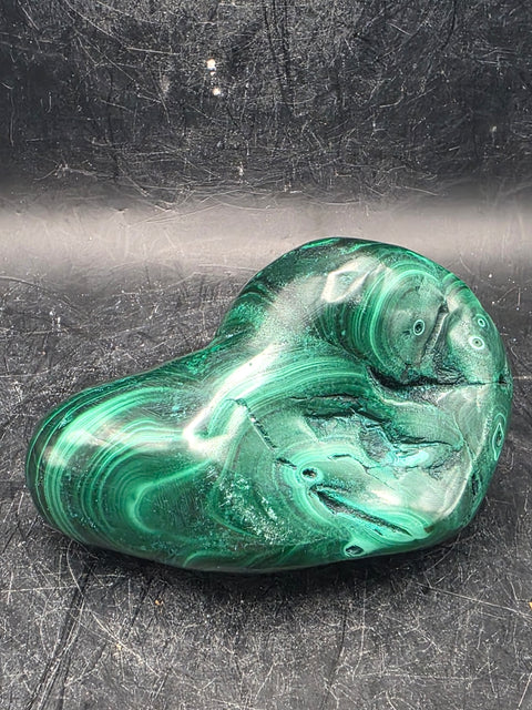 Malachite polished free form! 10 ounces, 3.2 inches long, 1.8" wide!