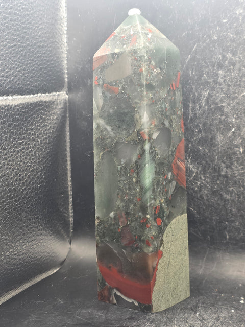 Large African bloodstone tower! 7 inches tall, 1.6 pounds
