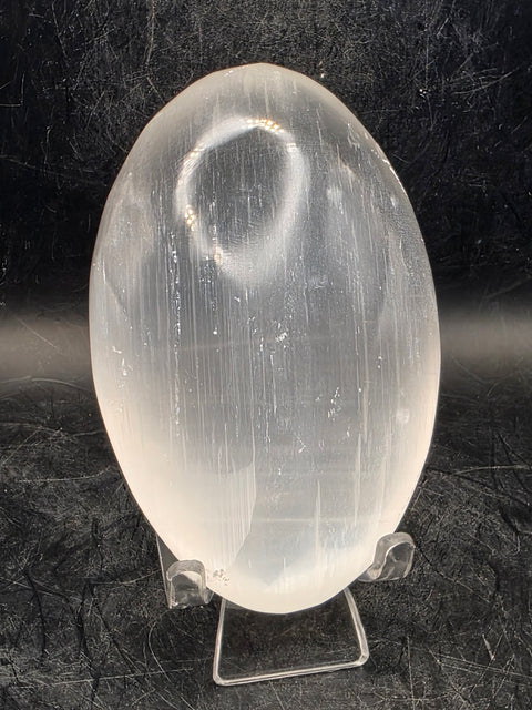 4 inch Selenite palm stone!! 7 ounces!