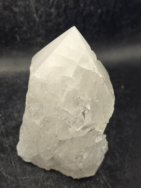 Clear quartz polished top point! 13.2 ounces, 3.6 inches tall, 2.5" wide