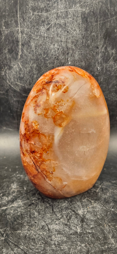 Carnelian agate free-form! 14.5 ounces, 3.2 inches tall, 2.7" wide