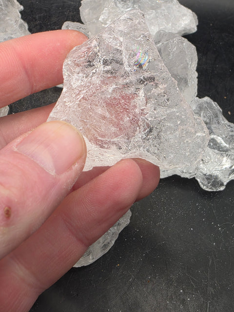 2 pieces / 4 ounces, satyaloka azeztulite quartz #rainbows!!