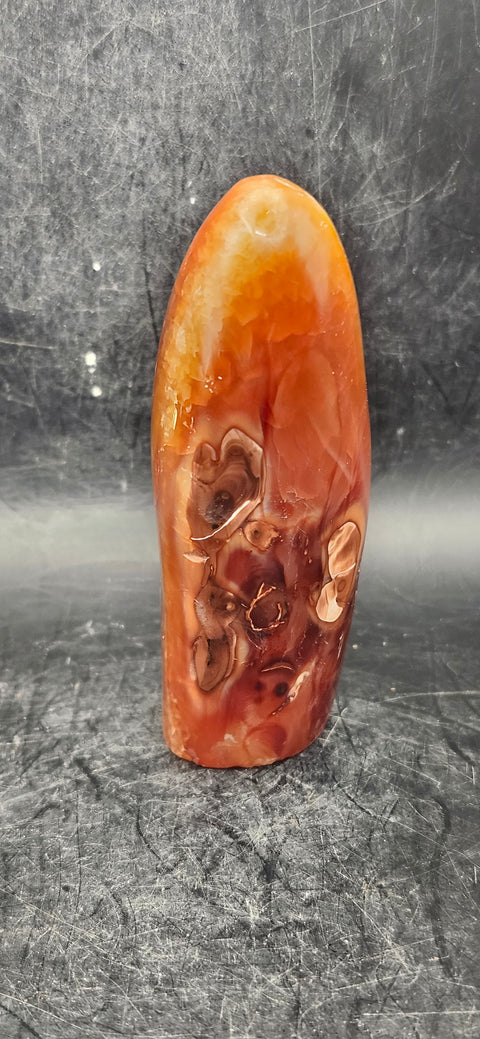 Carnelian agate free-form! 8 ounces, 3.5 inches tall, 2" wide