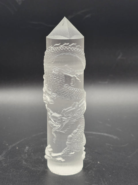 Dragon selenite tower! 4.25 inches tall, 4 ounces