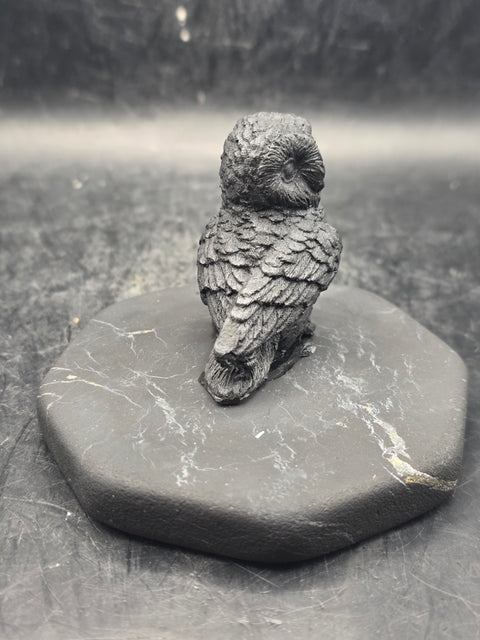 Shungite owl figurine! 4.3 ounces, 2.2 inches tall
