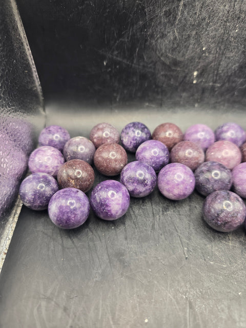 Mini 22mm, .8 inch lepidolite sphere!