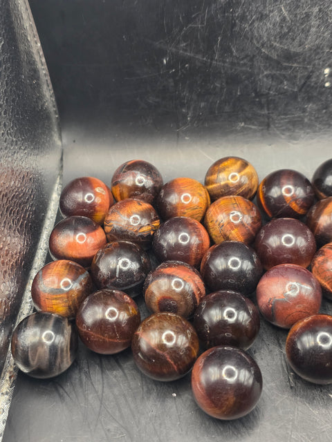Mini 22mm, .8 inch red tiger eye sphere!