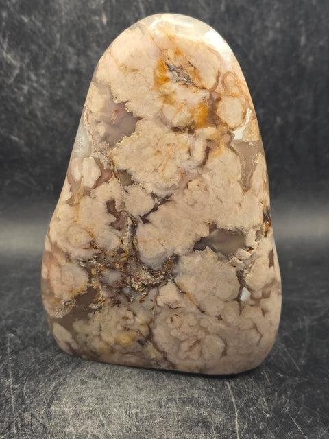 Flower agate free form! 10.2 ounces, 3.8 inches tall, 2.7" wide