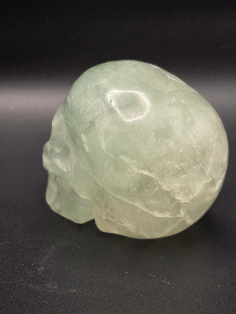 Green florite skull! 3.3 inches long, 2.6 inches tall, 1.3 pounds