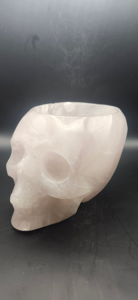 Striped Calcite skull offering bowl. 2.8 pounds, 5 by 4 by 3 inches