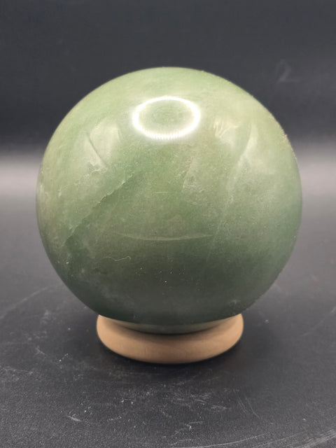 Large green aventurine sphere! 76.3mm, 3 inches, 1.5 pounds