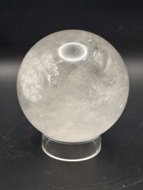 Large clear quartz sphere! 79.3mm, 3.1 inches, 1.8 pounds