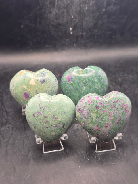 Ruby fuchite heart! 2.5 ounces, 1.8 inches by 1.8 inches