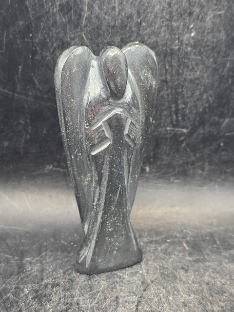 Hematite gemstone angel! 3 inches tall, 3 ounces!