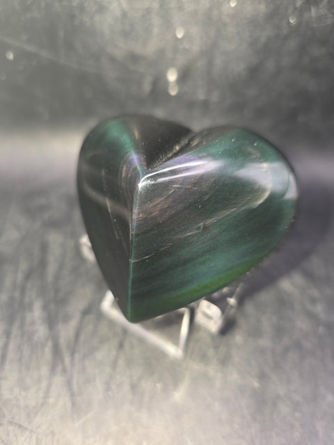 Rainbow obsidian heart! 4.8 ounces, 2.2 inches wide, 2.2" tall