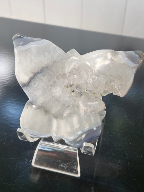 Druzy agate butterfly! 3.7 inches wide,.2.7 inches tall, 5.6 ounces