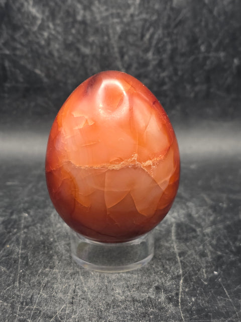 Carnelian agate egg! 6.9 ounces, 2.3 inches tall, 1.9" wide
