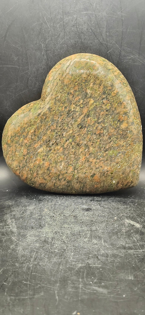 Unakite heart! 1.10 pounds, 5 inches tall, 5 inches wide