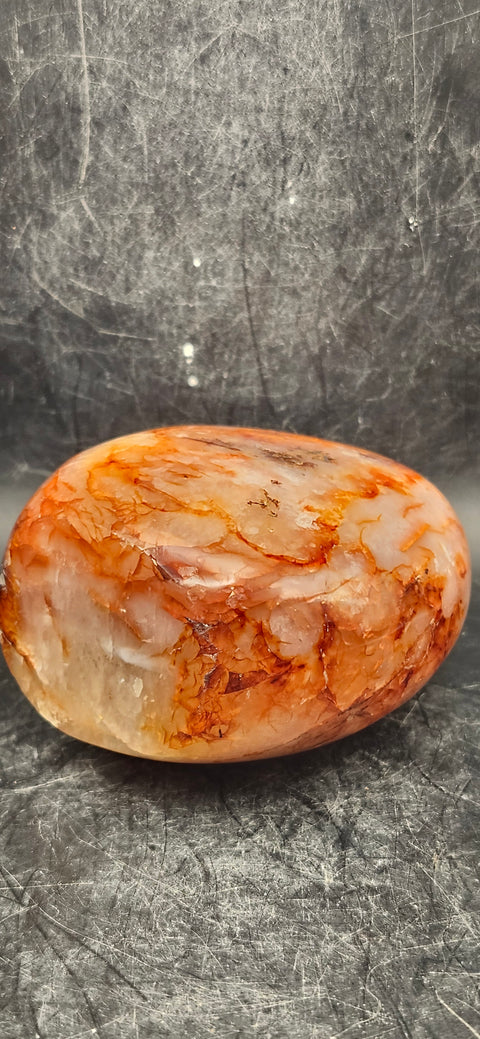 Carnelian agate free-form! 14.5 ounces, 3.2 inches tall, 2.7" wide