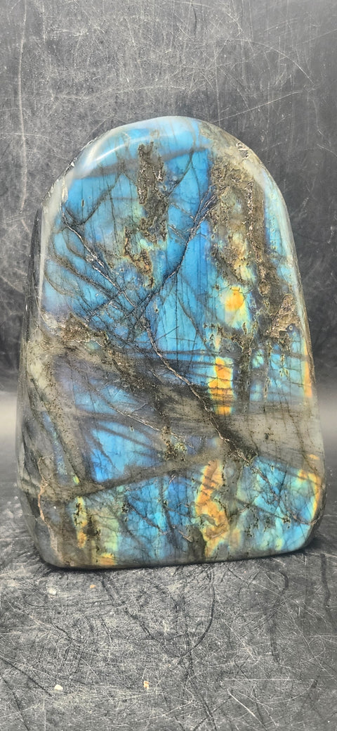 Labradorite free form! 1.2 pounds, 4.3 inches tall, 3 inches wide