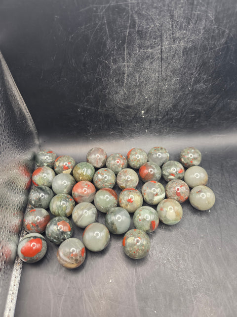 Mini 22mm, .8 inch African bloodstone sphere!